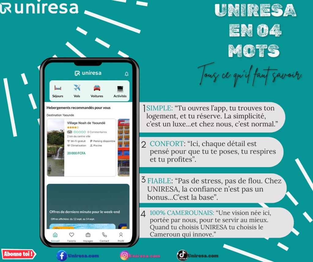 Fais ta réservation d'hébergement avec UNIRESA